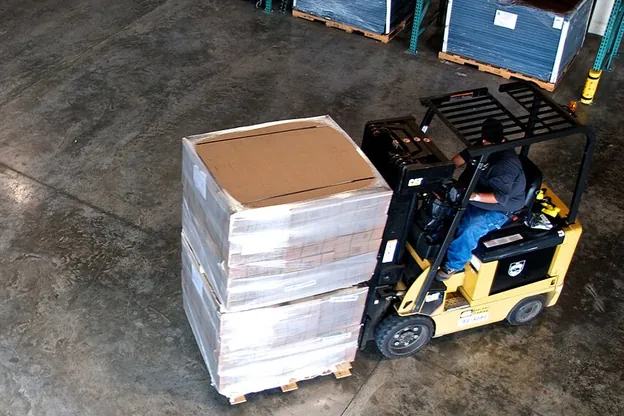 Palletised goods moving through receiving and dispatch